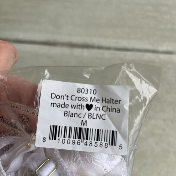 HAH by‎ Free People Demi Bra Size Medium Blanc Floral Lace Convertible Strap NEW - Picture 8 of 8